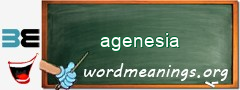 WordMeaning blackboard for agenesia